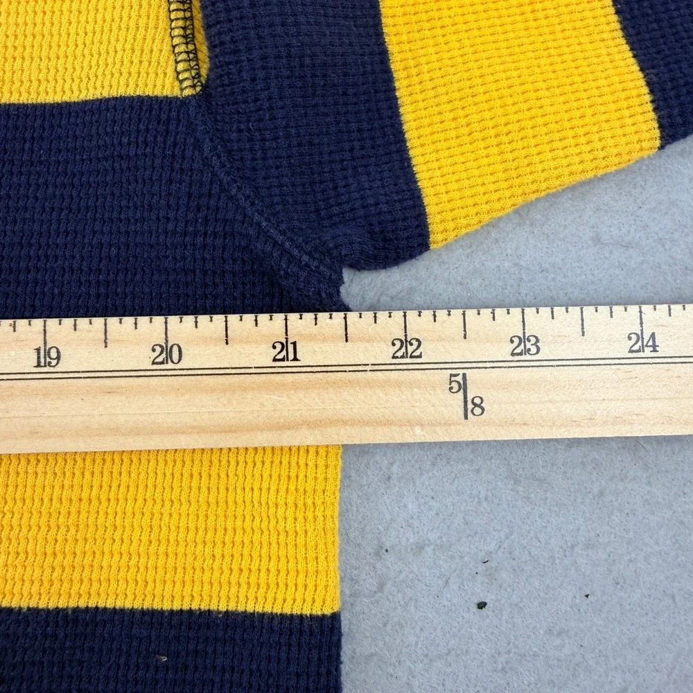 Polo Ralph Lauren Mens XL Waffle Knit Thermal Shirt Navy Yellow Striped Long Slv - Picture 6 of 10